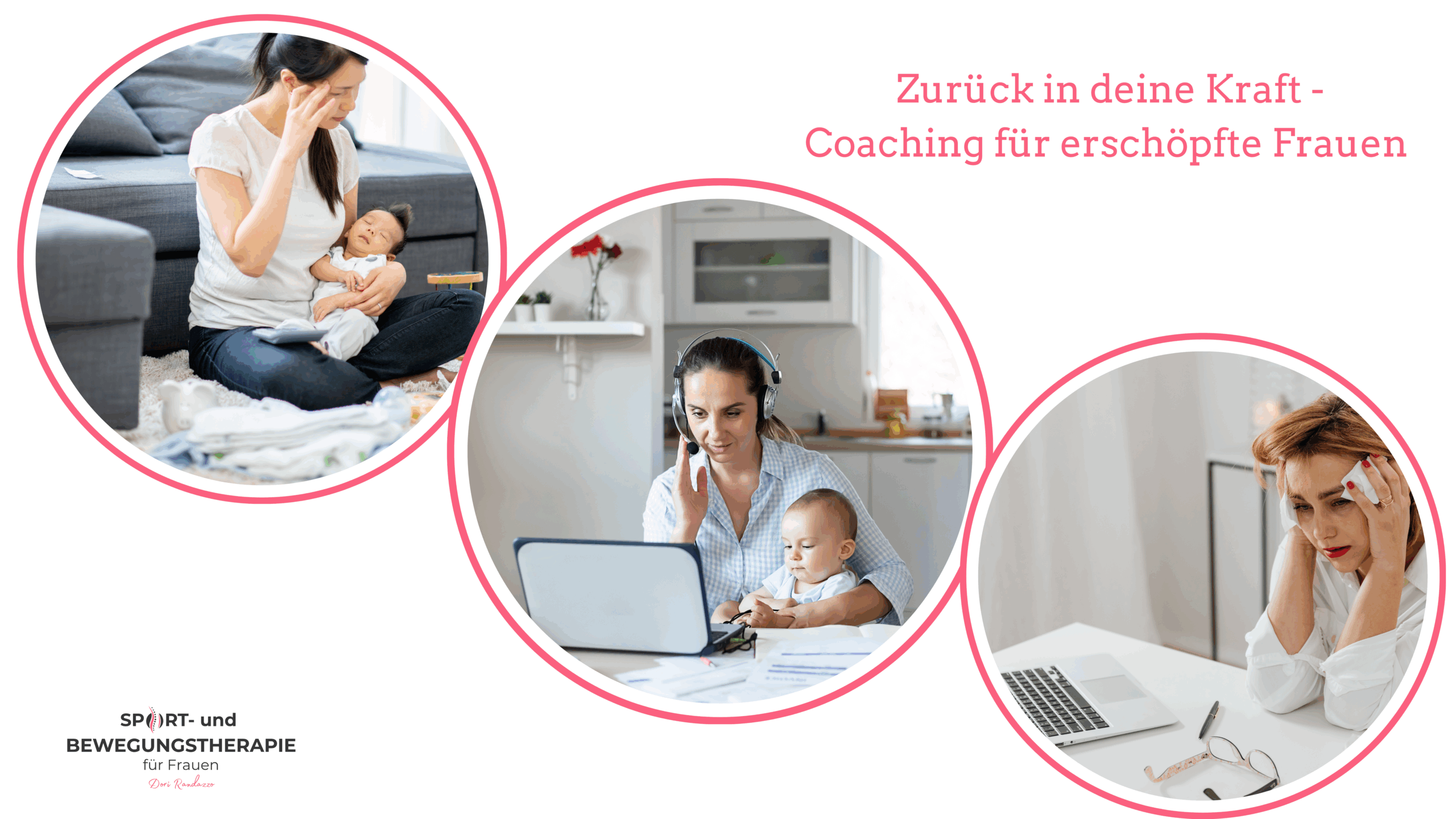 Zurück in deine Kraft - Coaching für erschöpfte Frauen erschöpfte Frauen in verschiedenen Lebensphasen